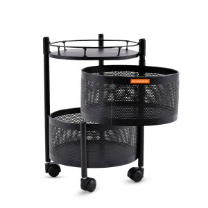 2-Layer Round Multipurpose Storage Trolley