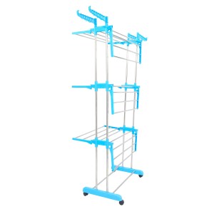 Cloth Drying Stand Blue Moveable